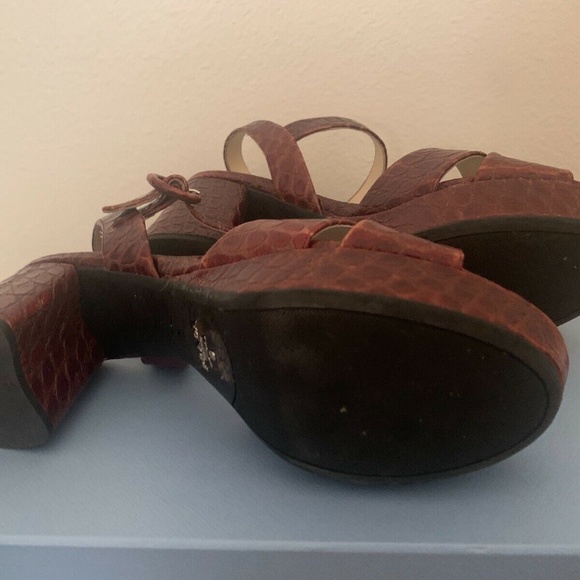 This season Prada Cognac Criss Cross Sandals - Picture 3 of 5